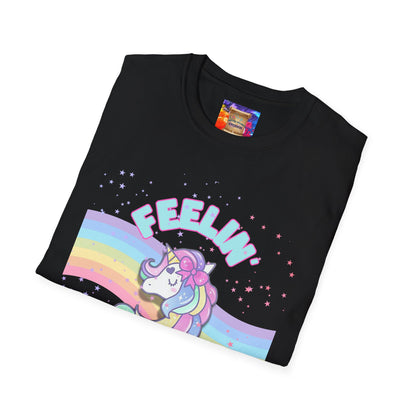 FEELIN' CUTE Unisex Unicorn Soft Style T-Shirt – Adorable Comfort for All