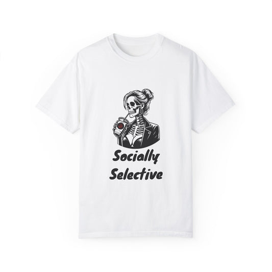 "Socially Selective" Funny Skeleton T-Shirt