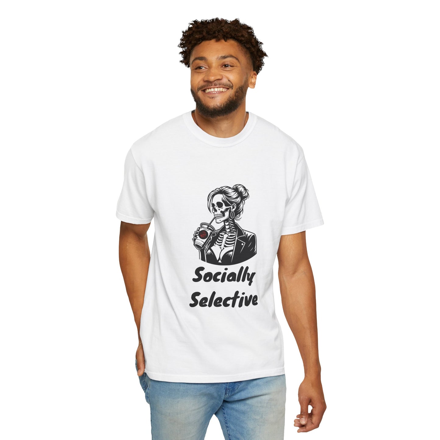 "Socially Selective" Funny Skeleton T-Shirt