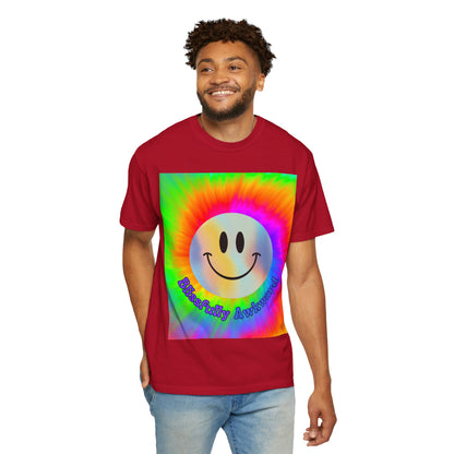 "Blissfully Awkward" Tie-Dye Smiley T-Shir