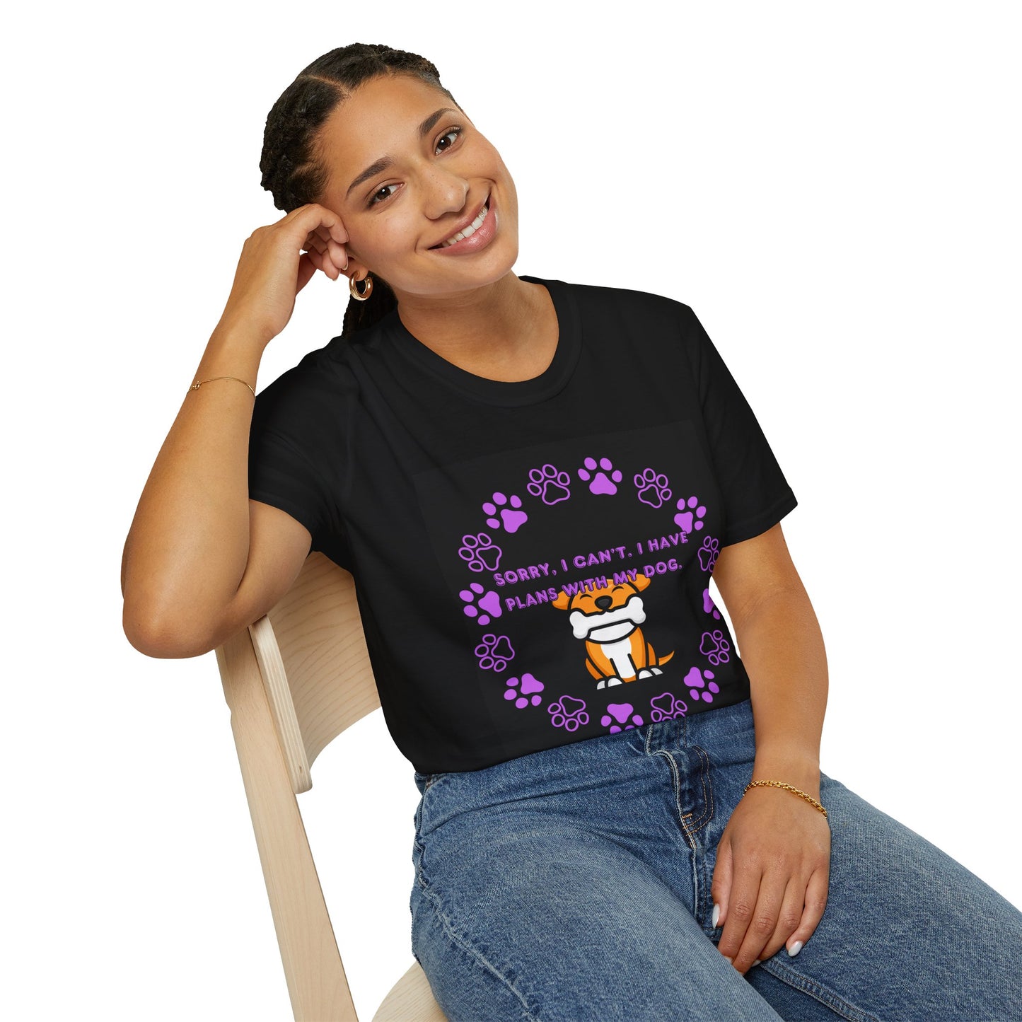 "SORRY, I CAN'T. I HAVE PLANS WITH MY DOG" Unisex T-Shirt – Perfect for Dog Lovers!