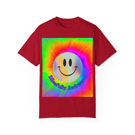 "Blissfully Awkward" Tie-Dye Smiley T-Shir